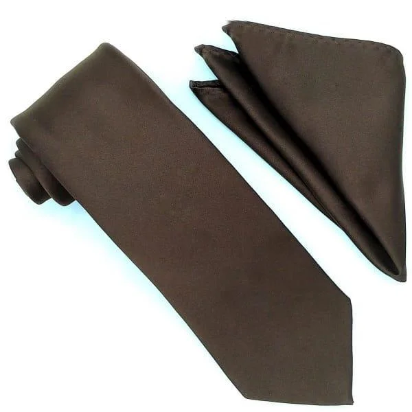 Brown Tie and Hanky Set