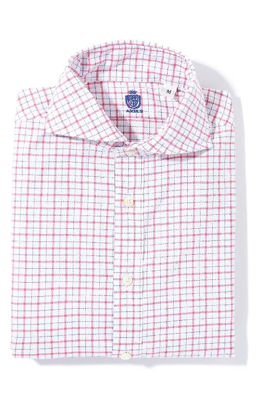 Panamera Cotton Check Shirt In Blue W Red