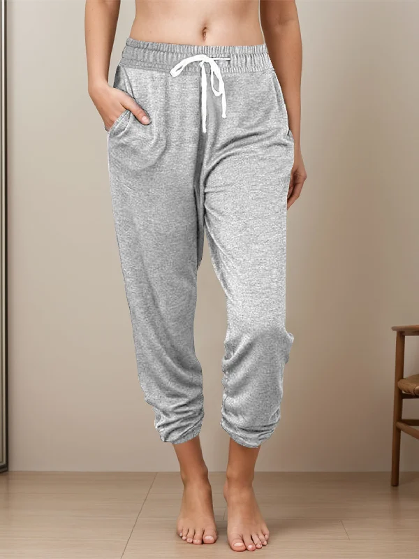 Soft Textures Full Size Drawstring Elastic Waist Joggers with Pockets