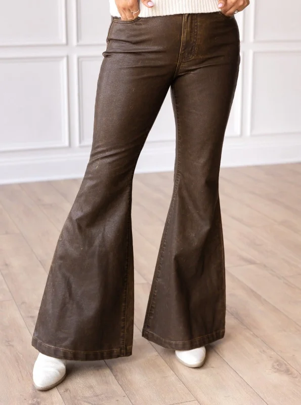 Soft Fashion The Brandy Rustic Leather Bellbottoms