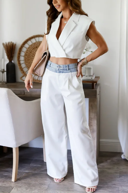 Design Must-have The Hailey Denim Pant Trousers- White