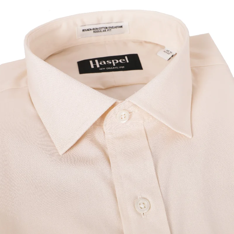 Dauphine Ecru (Regular Fit) Pinpoint Oxford Dress Shirt - Spread Collar