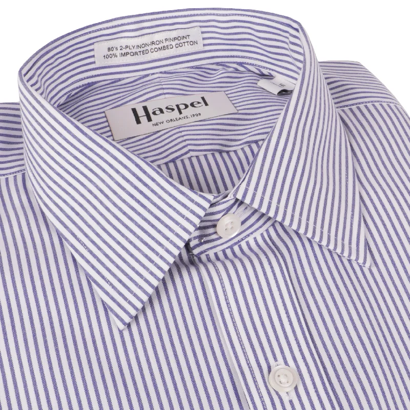 Dauphine Navy Bankers Stripe Dress Shirt