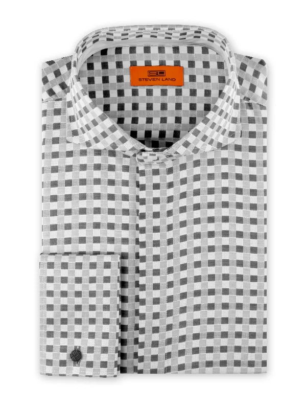 Steven Land | Monochromatic Checker Dress Shirt | DC1931