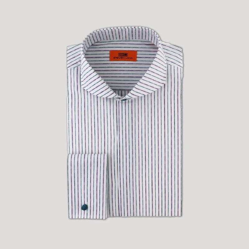 Micro Diamond Striped Dress Shirt | Sea Foam