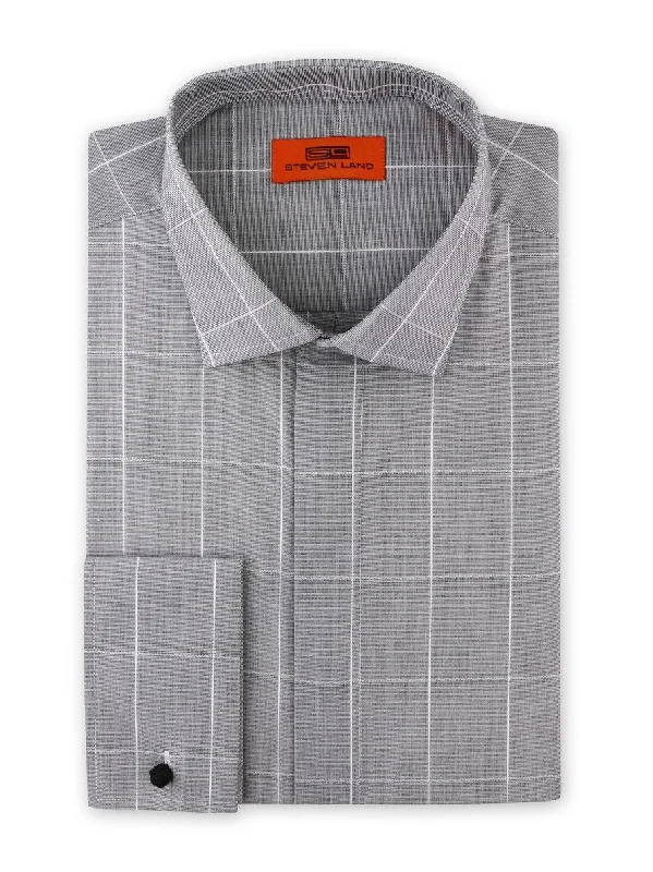 Fine Graph Dress Shirt | Silver | DC1937