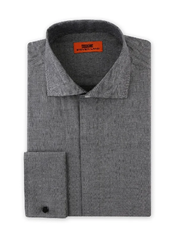 Herringbone Dress Shirt | Black