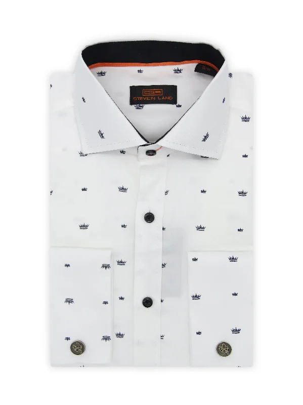 Steven Land | Semi Spread Collar Crown Cotton Dress Shirt