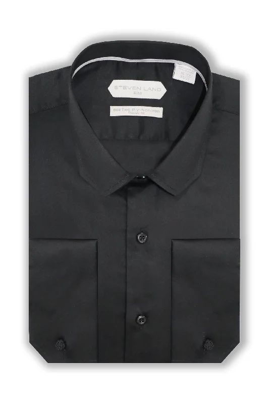 Steven Land |Monaco | Mitered Dress shirt | DS267 | BLACK