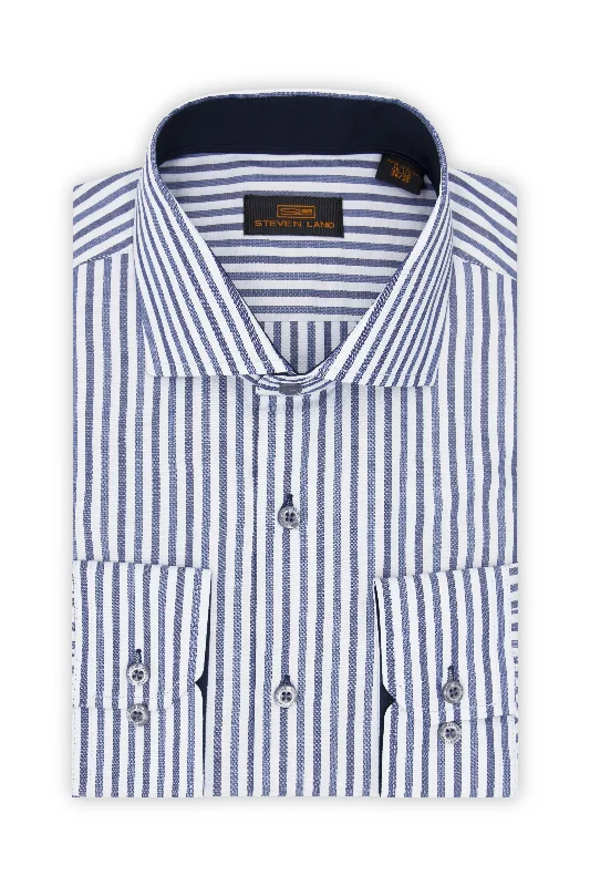 Steven Land Dress Shirt | Glasgow | Spread Collar | 100% Cotton | Blue