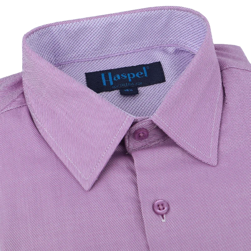 Lavender Diagonal Solid Tailored Fit Dress Shirt