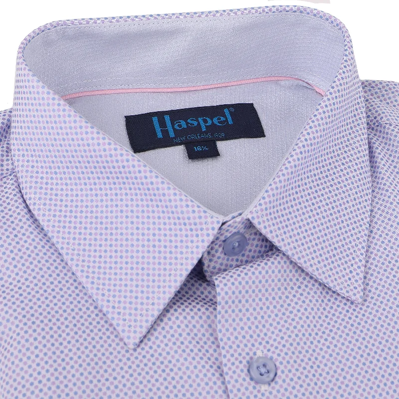 Lavender Dot Print Tailored Fit Dress Shirt