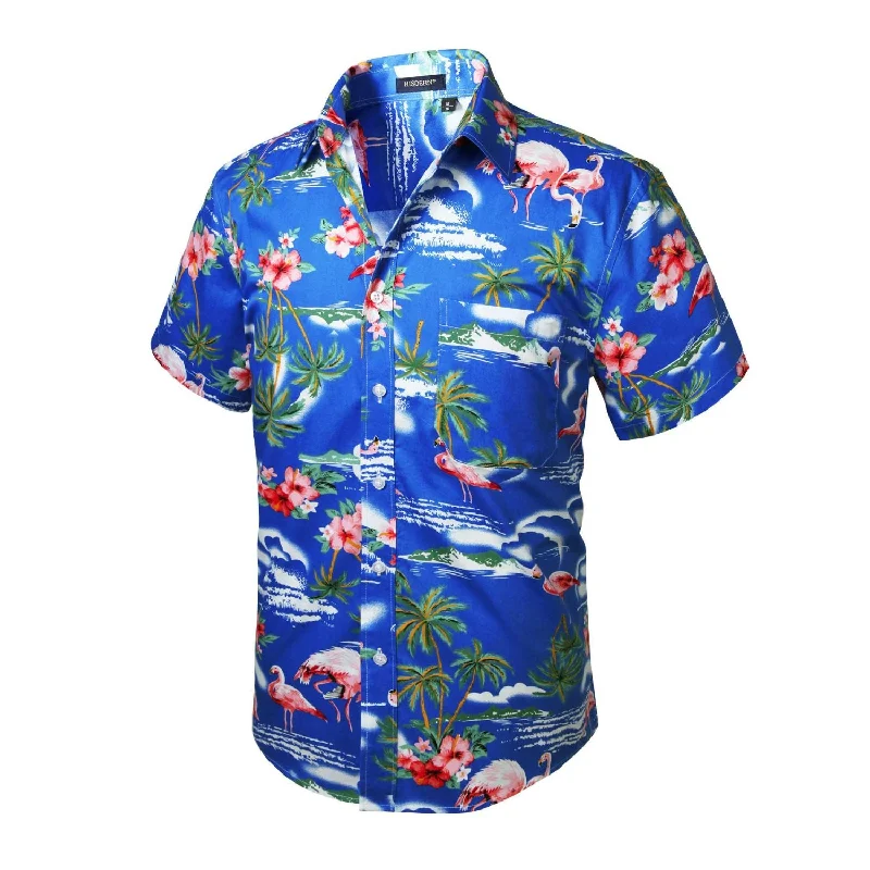 Funky Hawaiian Shirts with Pocket - BLUE