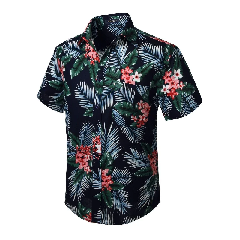 Funky Hawaiian Shirts with Pocket - NAVY BLUE