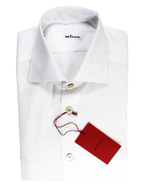 Fashion Concept Kiton Shirt White Sartorial Dress Shirt 41 - 16 SALE