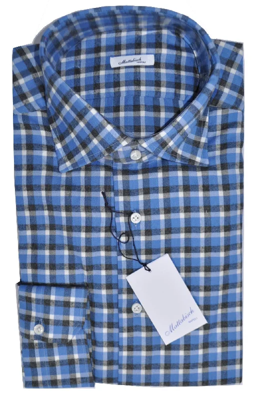 Design Must-have Mattabisch Sport Shirt Blue Gray Plaid Check 41 - 16 REDUCED - SALE Design Must-have Mattabisch Sport Shirt Blue Gray Plaid Check 41 - 16 REDUCED - SALE