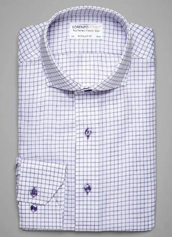 Maxwell in Purple Windowpane Shirt