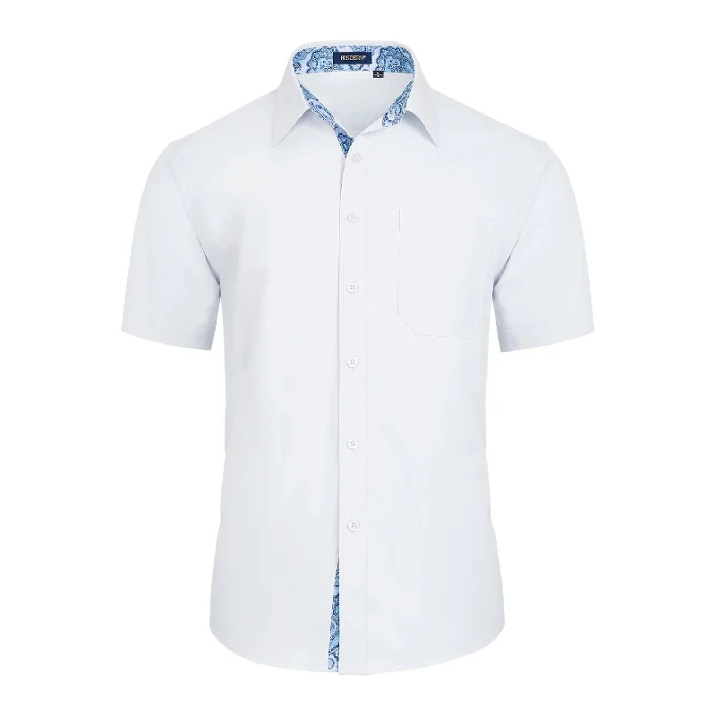 Men's Short Sleeve Shirt with Pocket - A1-WHITE