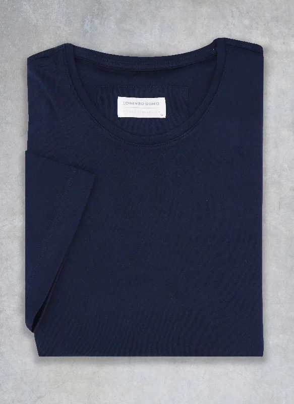 Supima® Cotton Crew Neck T-Shirt in Navy