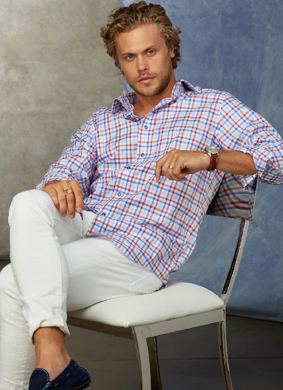 William Fullest Fit Shirt in Blue & Red Plaid