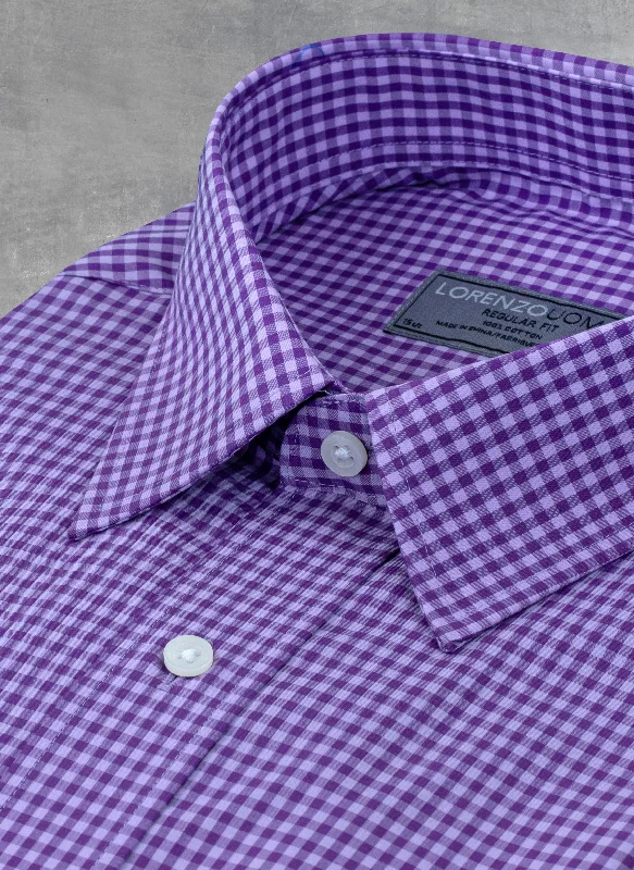 William Fullest Fit Shirt in Shades of Purple Gingham