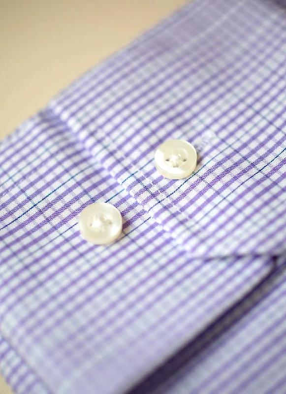 William Fullest Fit Shirt in Purple Gingham