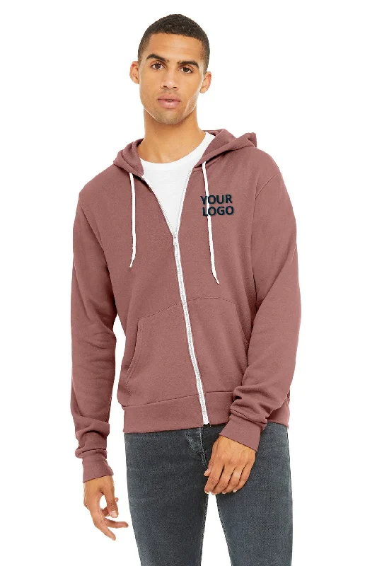 Bella Canvas Unisex Fleece Full-Zip Hoodie, Mauve