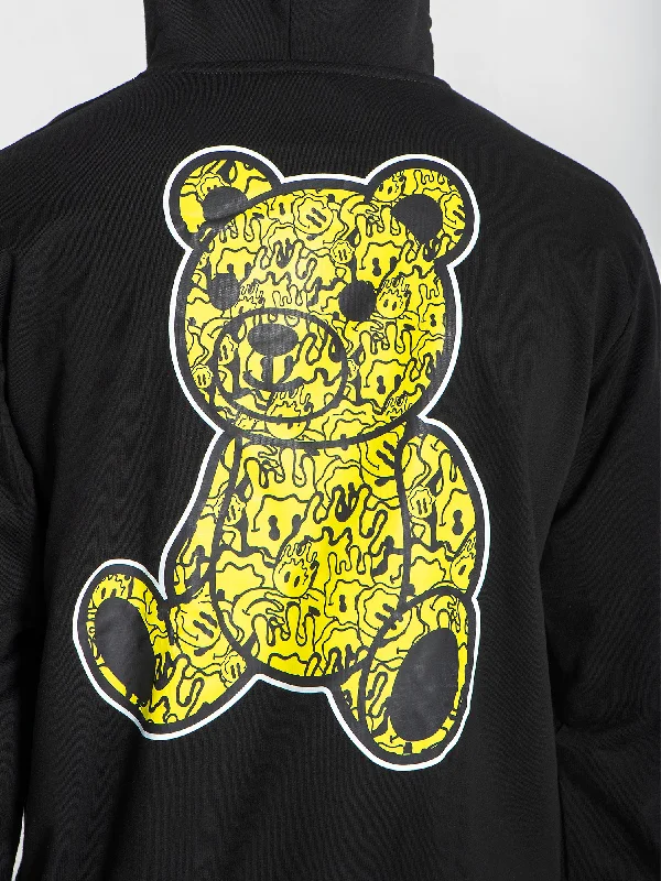 Black Smiley Bear Hoodie