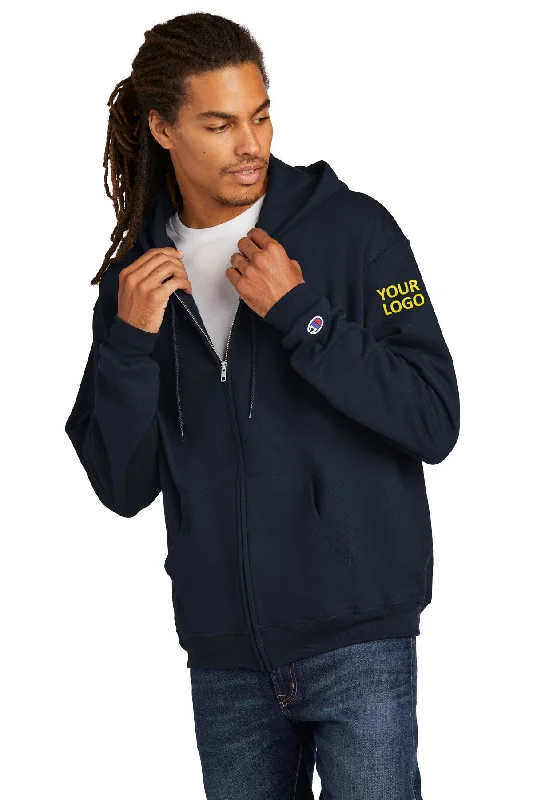 Champion Eco Fleece Full-Zip Hoodie, Navy