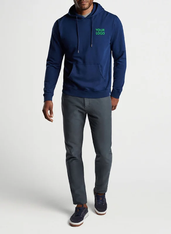 Peter Millar Essential Lava Wash Custom Hoodies, Navy