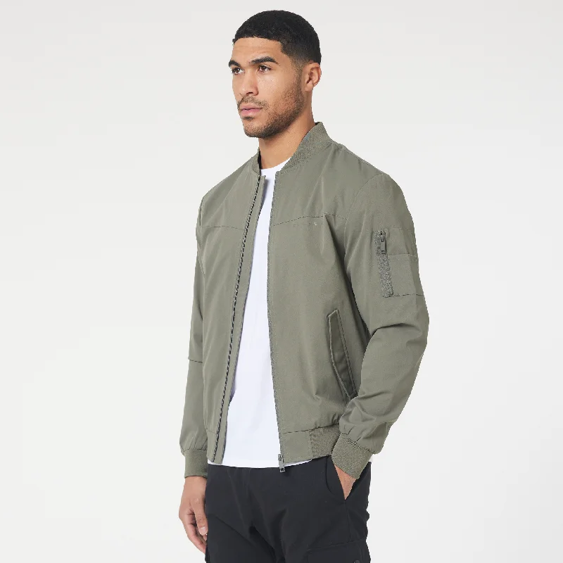 Minimal Style Premium Bomber Jacket | Washed Khaki