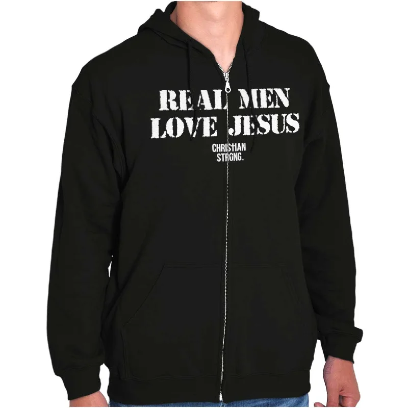 Real Men Love Jesus Zip Hoodie