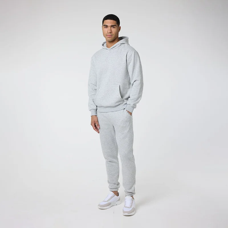 High-end Fashion Relaxed Fit Tracksuit | Grey Marl