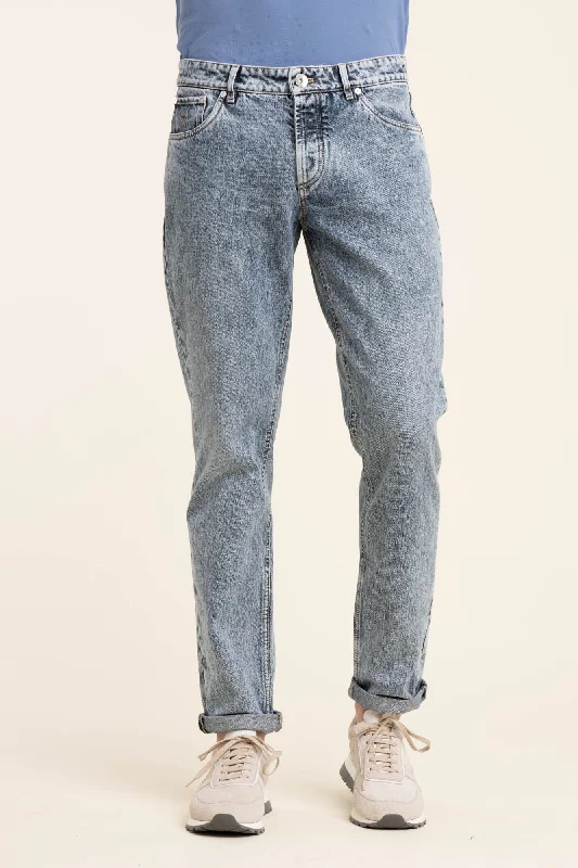 Acid Wash Traditional Five-Pocket Pants