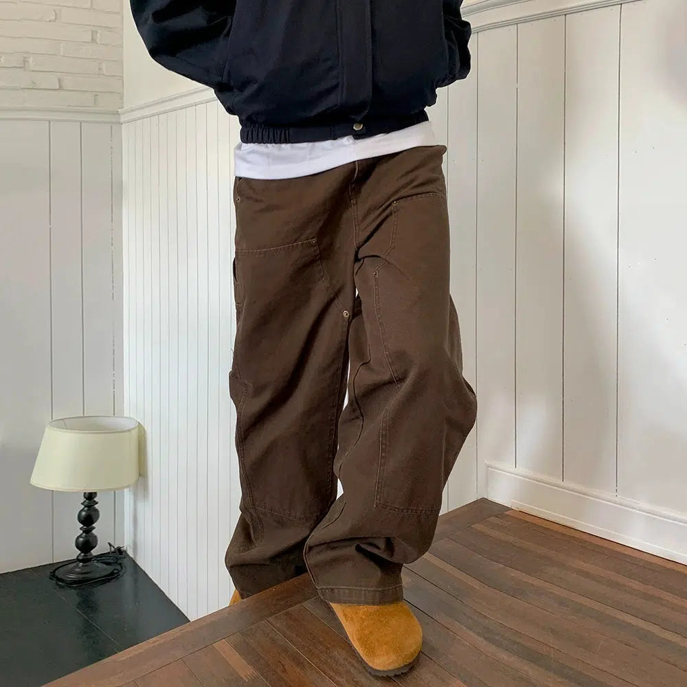 Classic Design Casual Pocket Detail Cargo Jeans