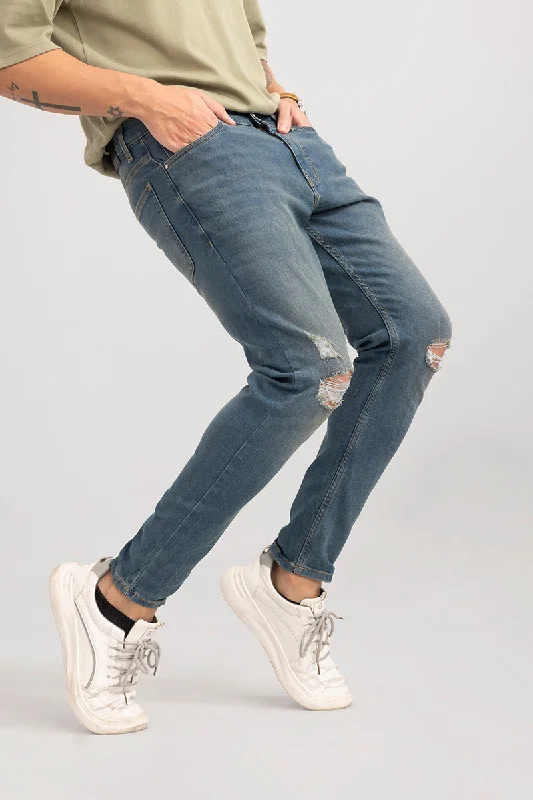 Crux Blue Distressed Skinny Jeans