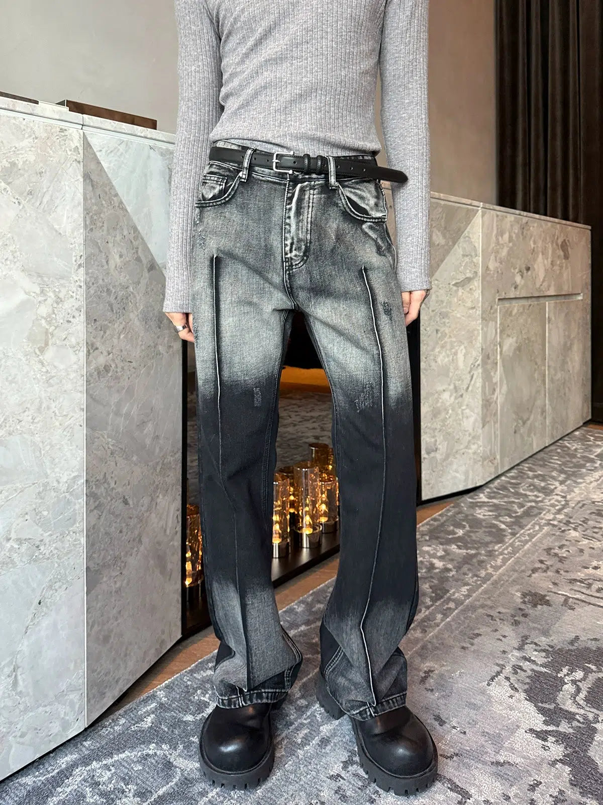 Gradient Vintage Washed Denim Pants