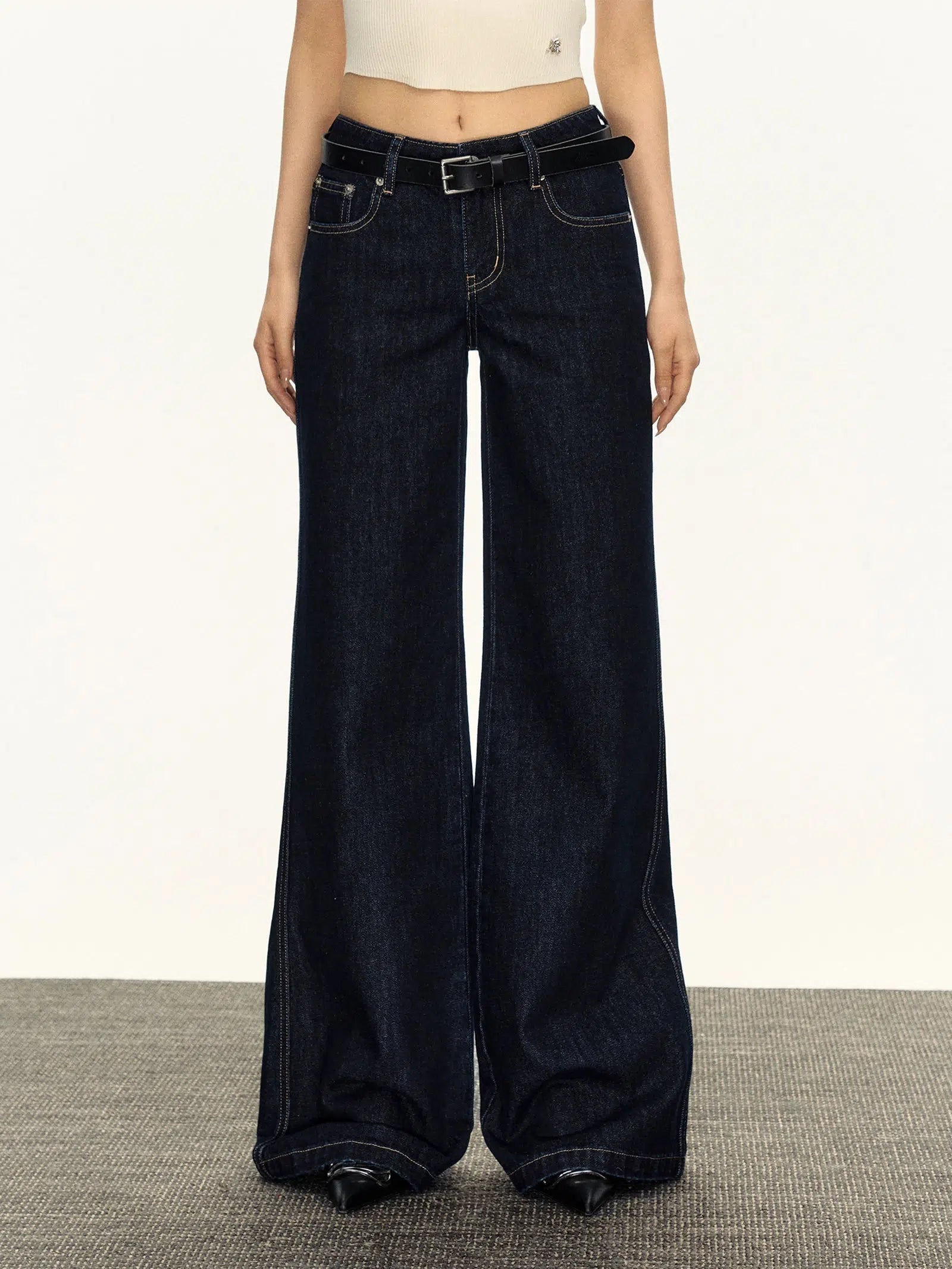 High-Waisted Wide-Leg Jeans