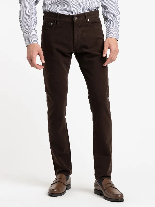 Luggage Brown Slim Fit Stretch Moleskin Pant