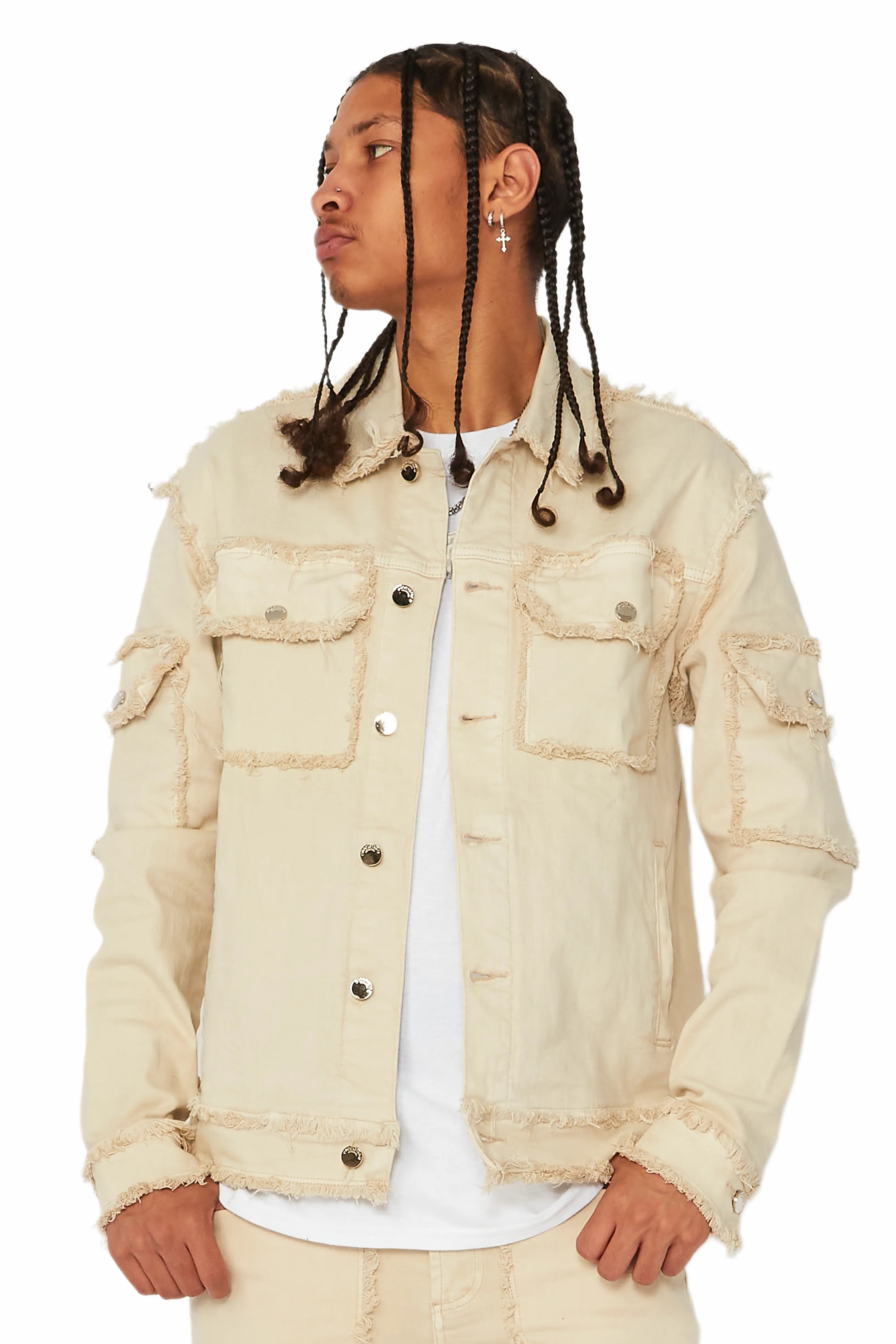 Tyrell Beige Jean Jacket