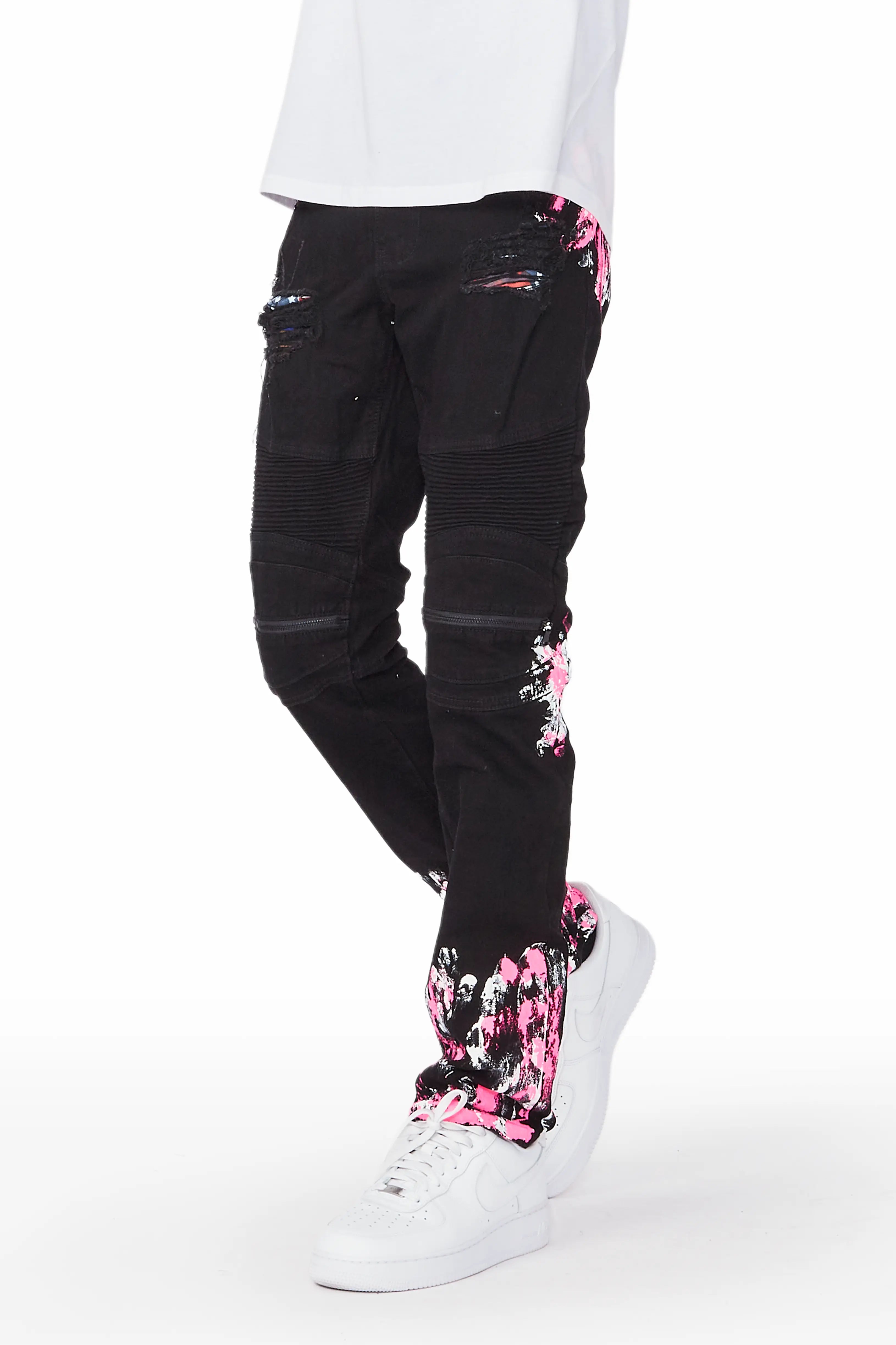 Kodak Black/Pink Painter Biker Jean