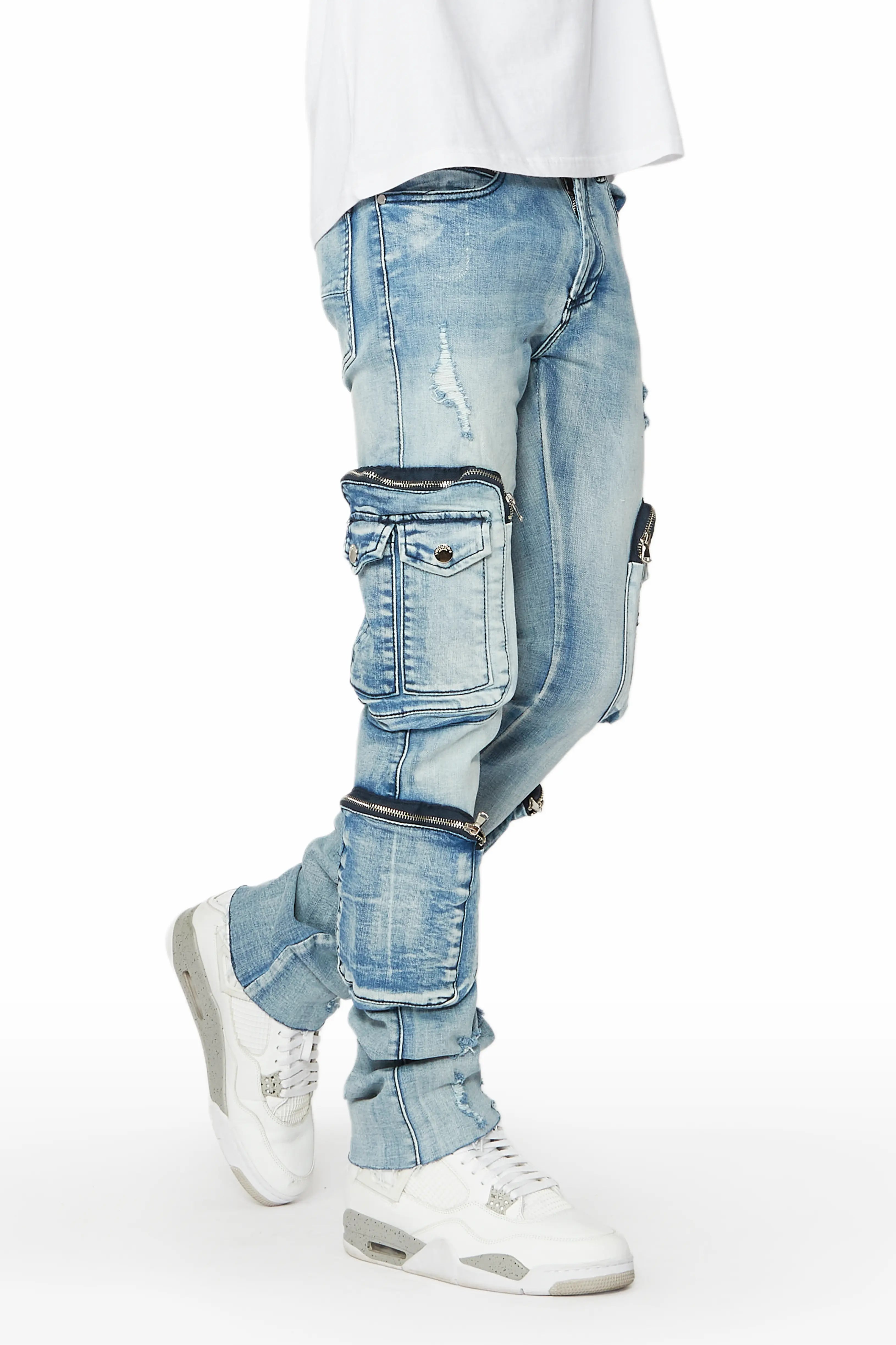 Sutton Blue Stacked Flare Jean