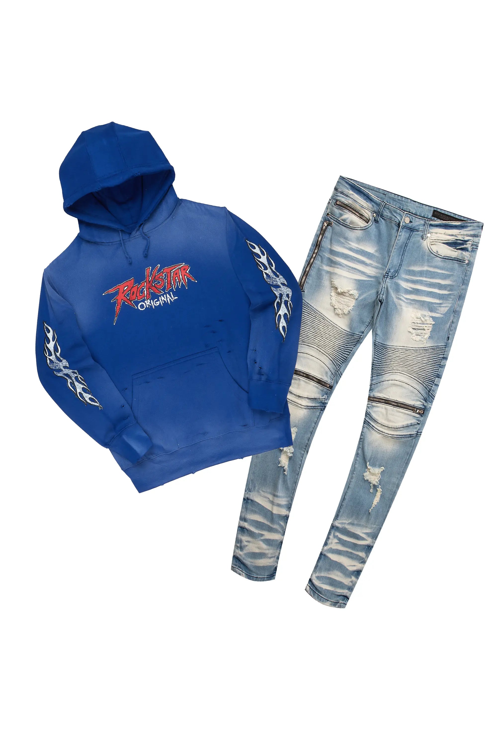 Gaston Royal Blue Hoodie & BK Biker Jean Bundle