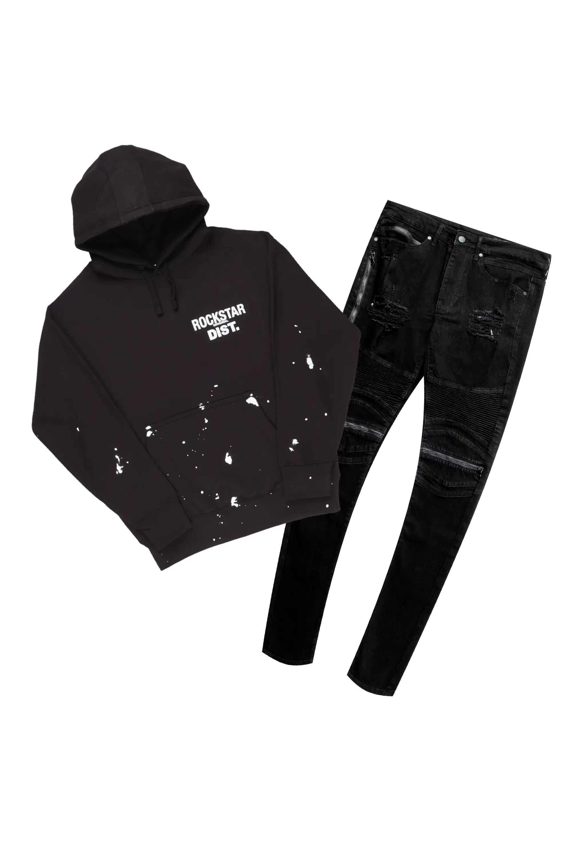 Raffer Black Hoodie & BK Biker Jean Bundle