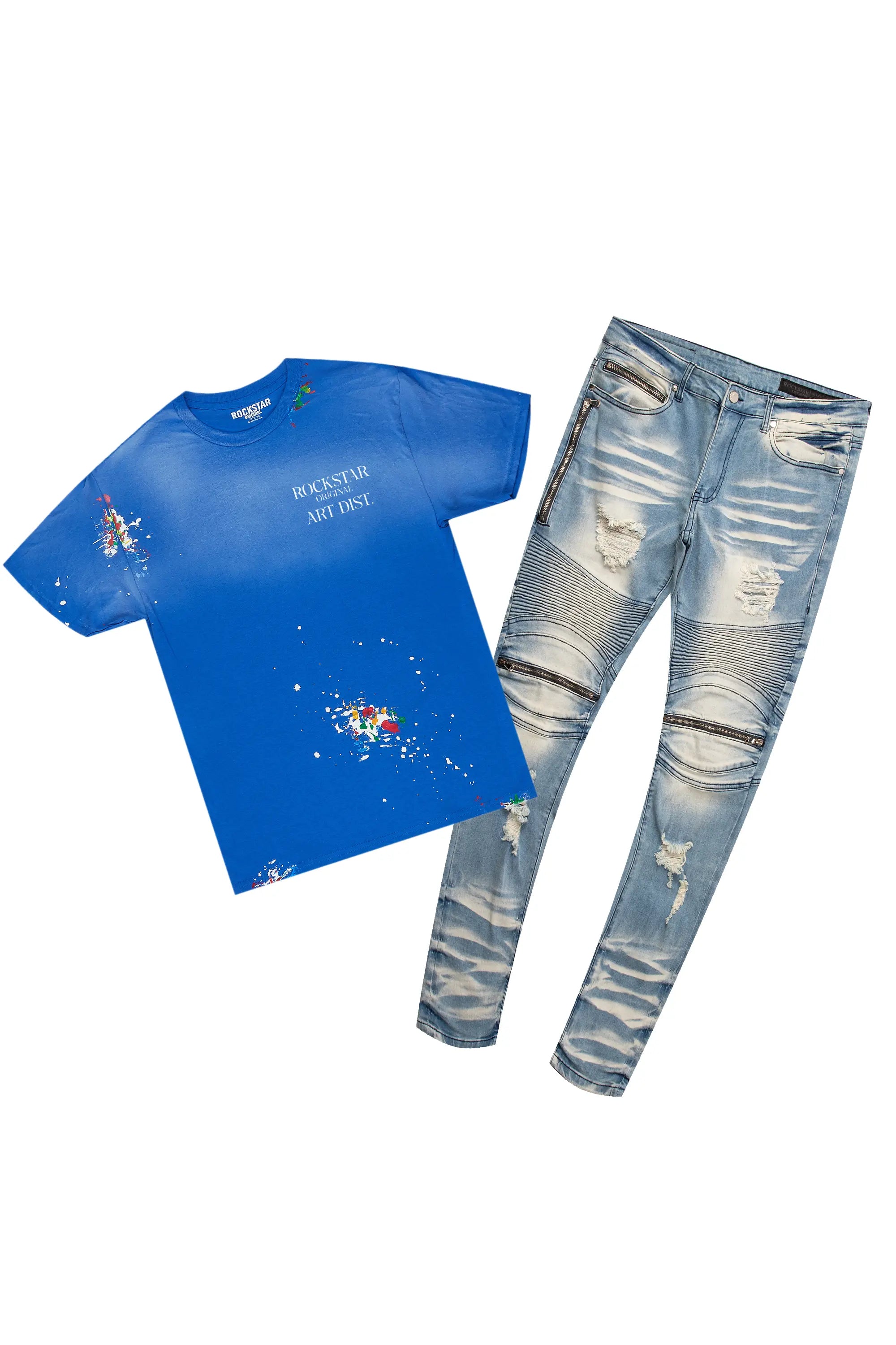 Palmer Royal Blue T-Shirt & BK Biker Jean Bundle