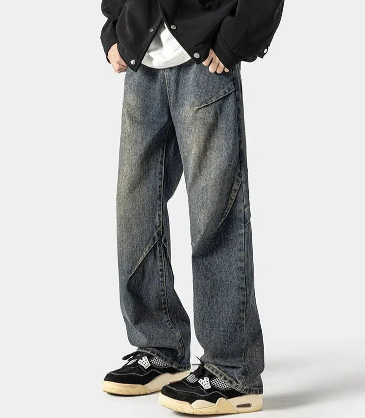 Comfortable Outfits Stylish Wide-Leg Denim Pants