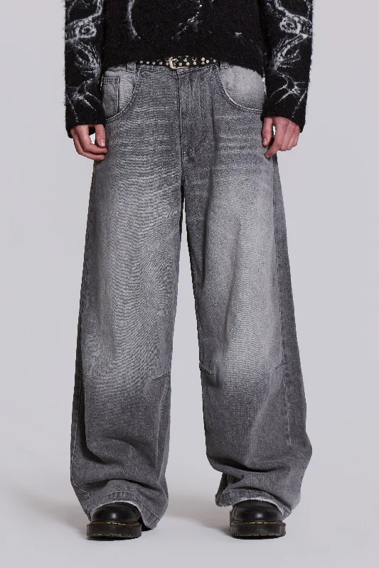 Exquisite Tailoring Washed Grey Colossus Jeans