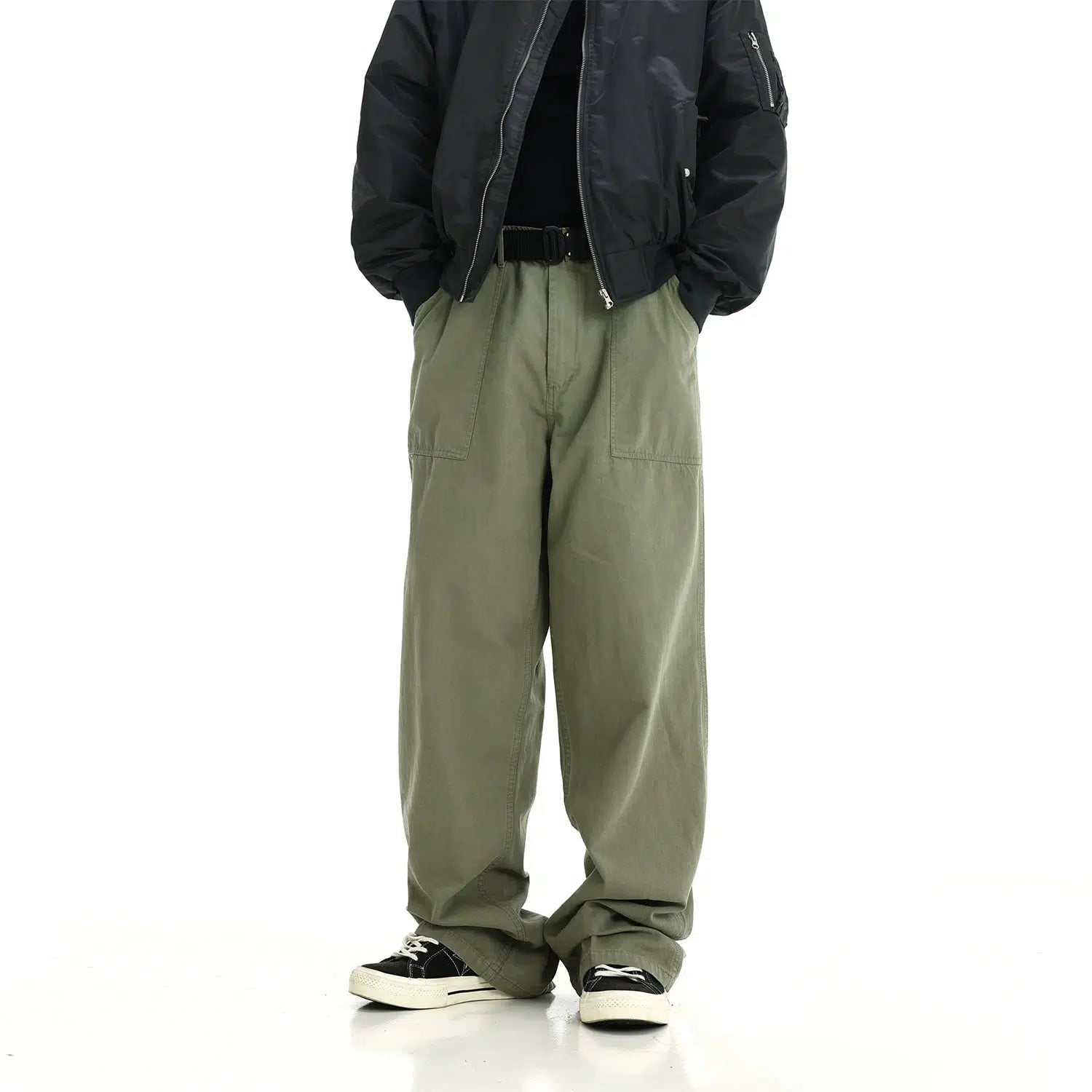 Wide-Leg Cargo Pants