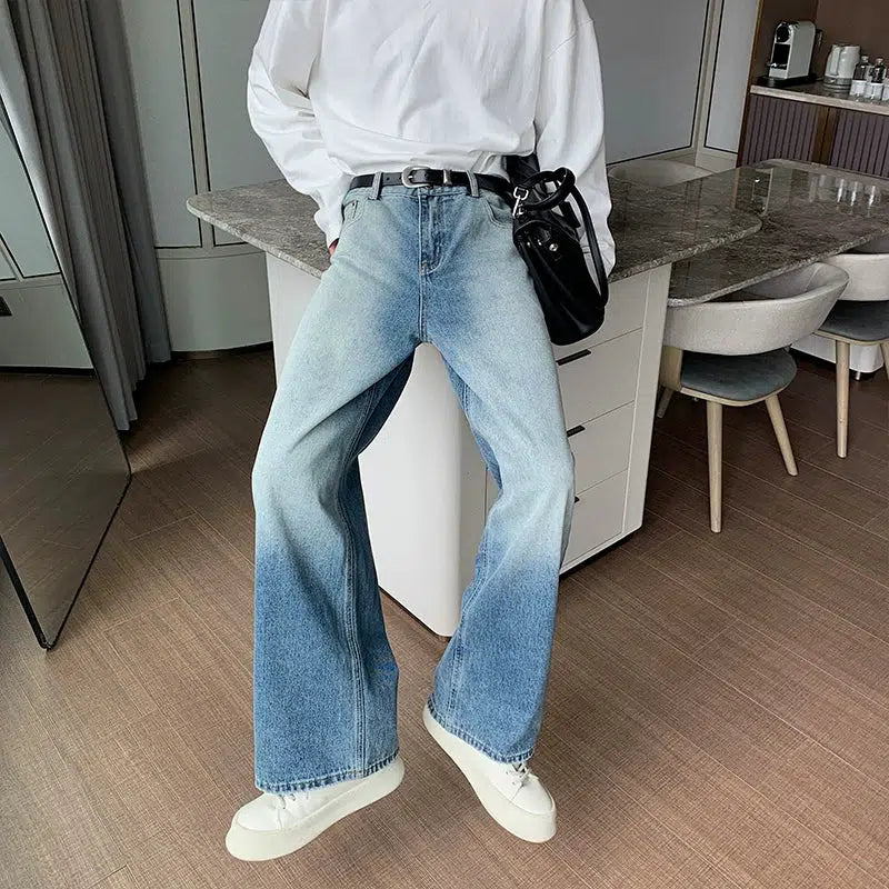 Wide-Leg Denim Pants