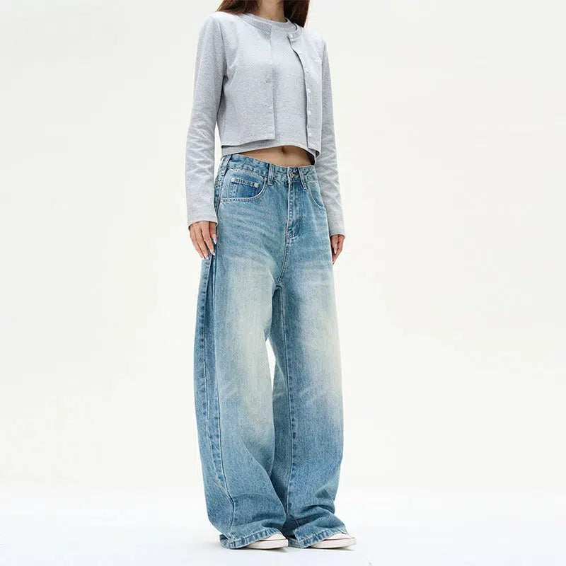 Wide-Leg Denim Pants